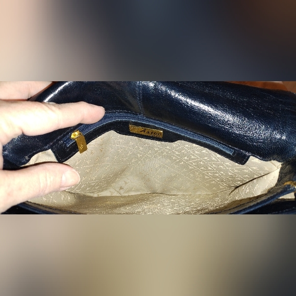 Vintage Astor Bags Blue Navy Leather Crossbody Purse - Picture 3 of 11